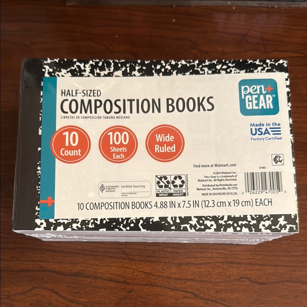 NWT Pen+Gear Half Sized Black and White Composition Books (10)